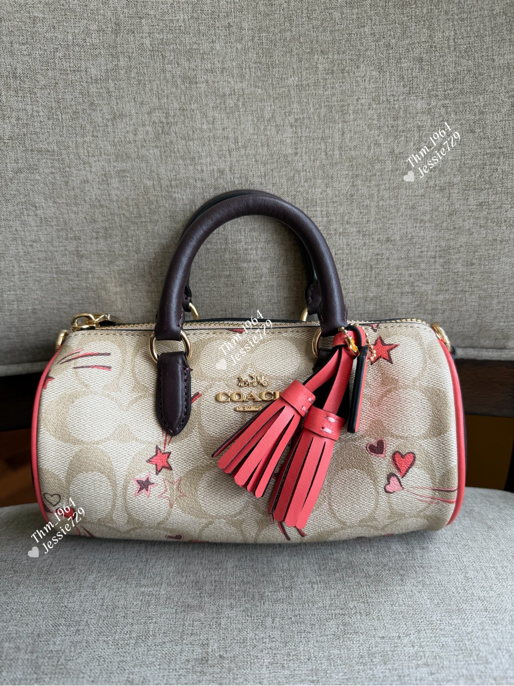 Nwtcoach Lacey Crossbody In Signature Canvas With Heart And Star Printck562